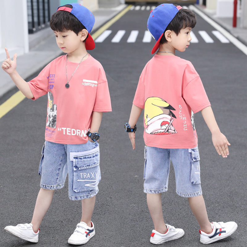 Boys Summer Denim Shorts Set 2026 Stylish Outfit