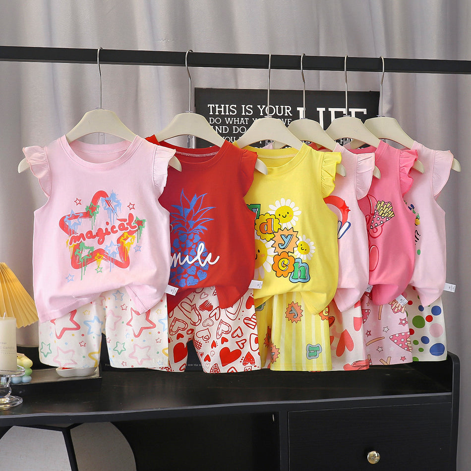 Kids Korean-Style Summer Vest Set 2025 Cotton