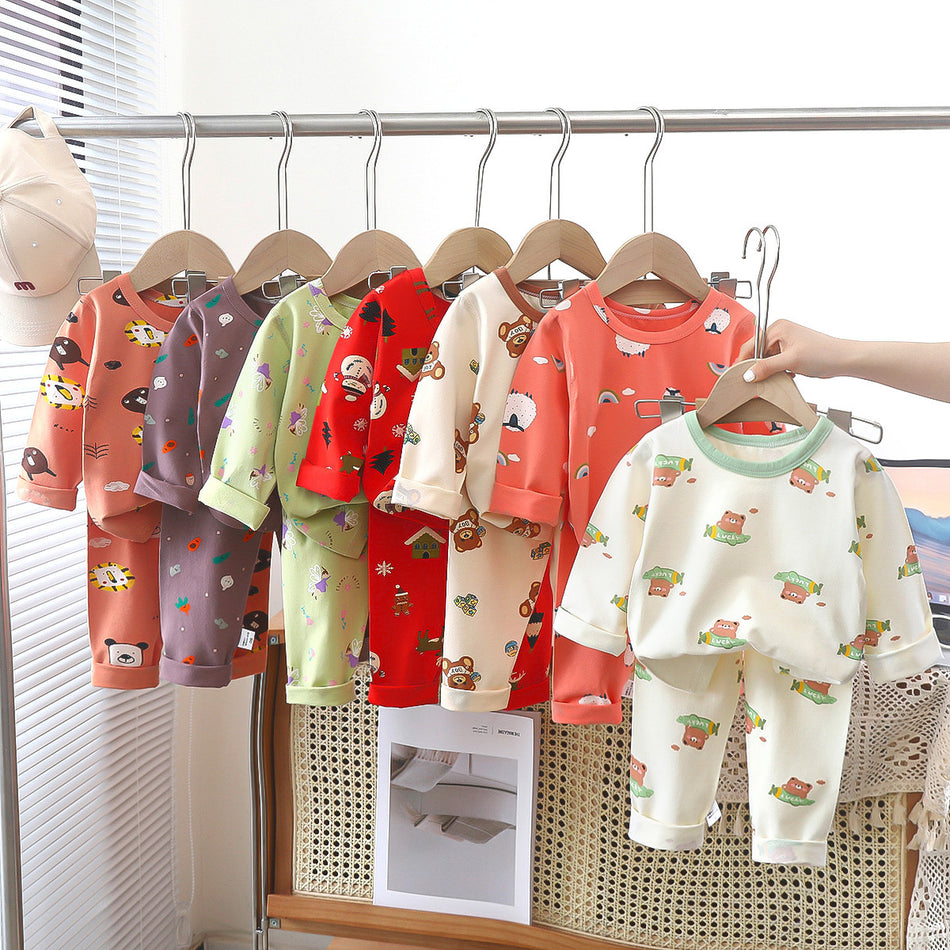 Kids Spring & Autumn Pajamas Set 2026 Cotton Lycra