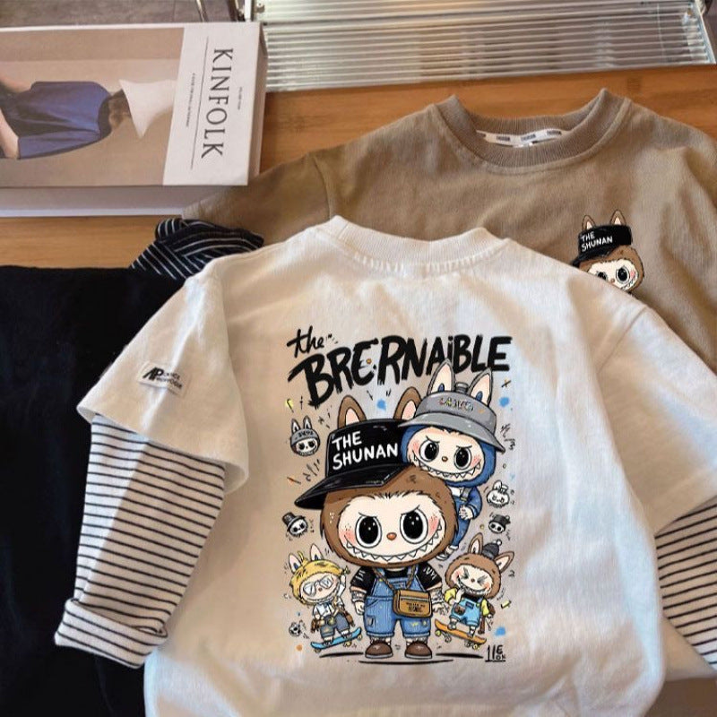 Boys Cotton Striped Long-Sleeve T-Shirt 2025 Trendy