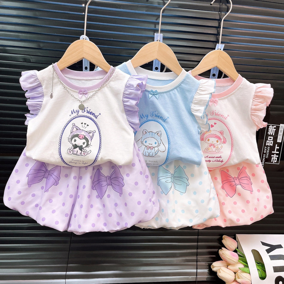 Girls’ Summer Two-Piece Princess Ruffle Set