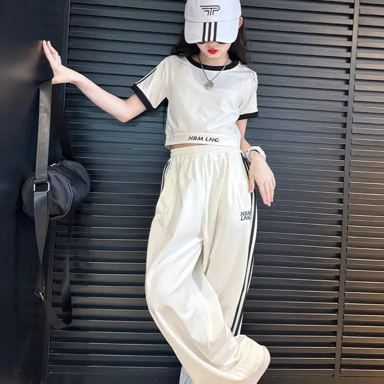Girls’ Summer Sports Suit Trendy Casual Shorts Set