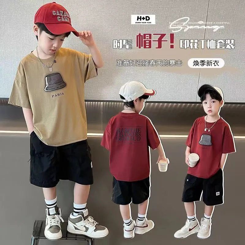 Boys’ Summer 2025 Korean-Style Two-Piece Set
