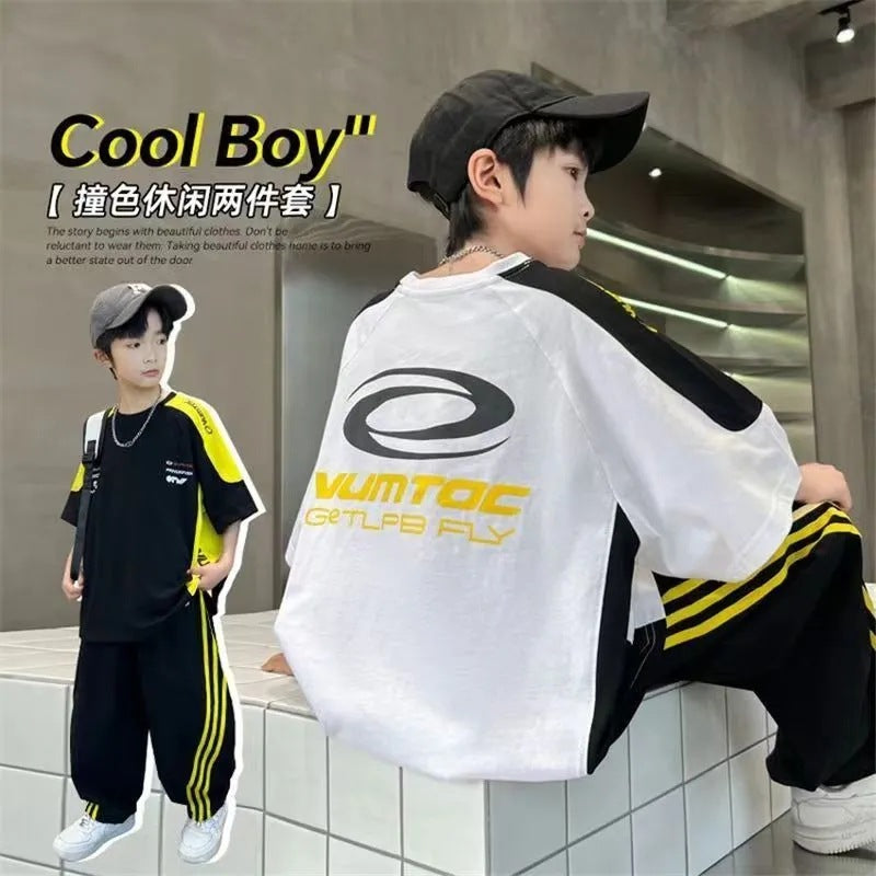 Boys Summer Korean Suit 2025 – Two-Piece Set