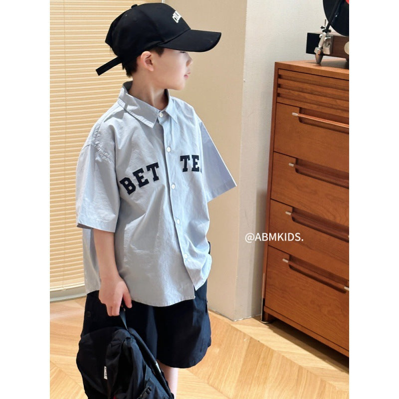 Boys Summer 2026 Short Sleeve Shirt & Shorts Suit