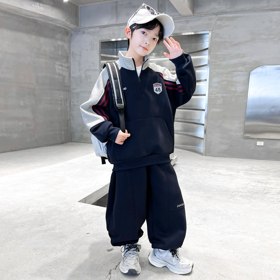 Boys 2026 Spring-Autumn Sports Sweater Two-Piece