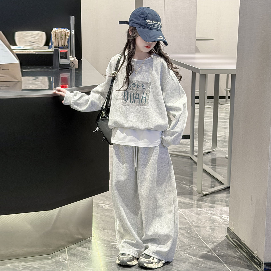 Girls 2026 Spring Leisure Sports Two-Piece Suit