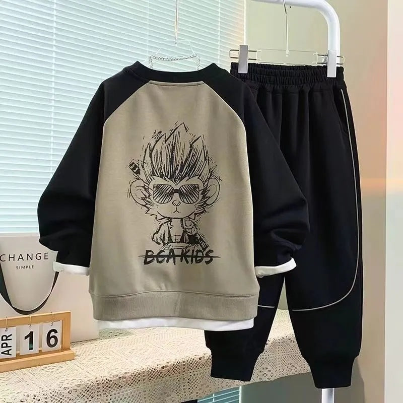 Boys 2025 Korean-Style Autumn Sports Two-Piece Set