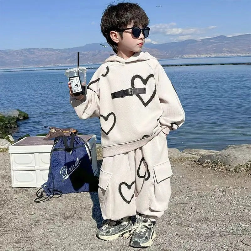Boys 2024 Korean-Style Autumn Street Two-Piece Set