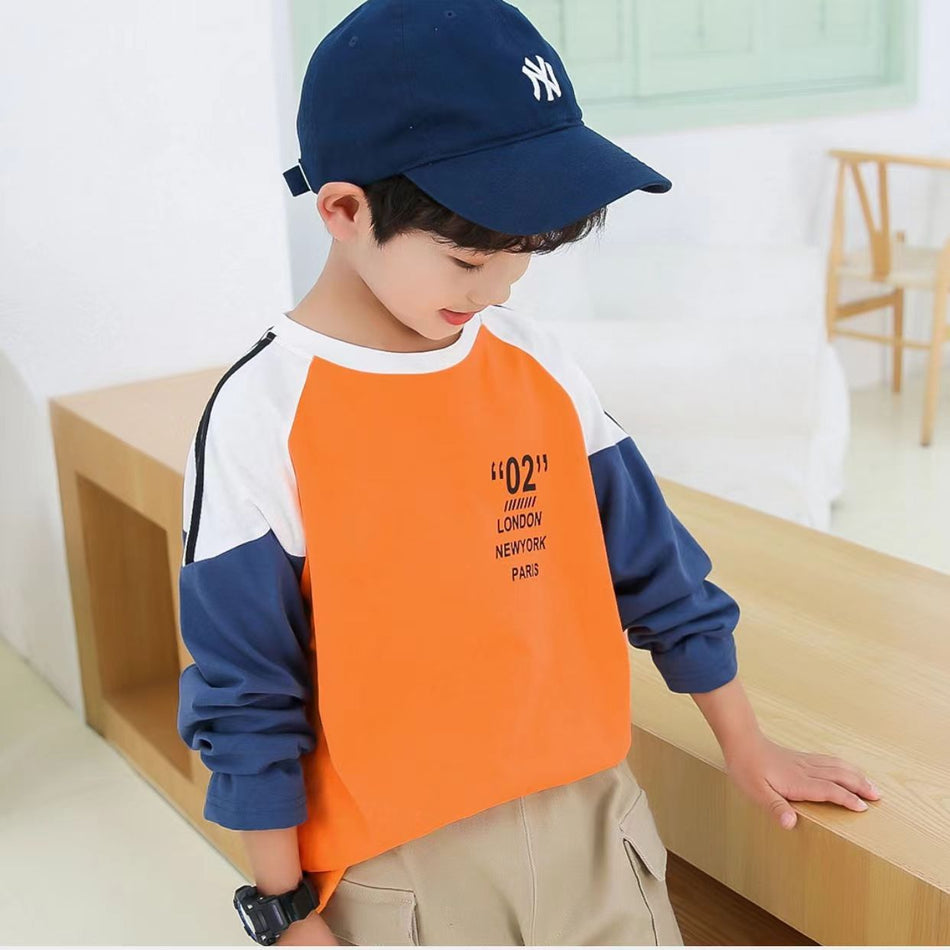 Boys 2025 Spring Loose Long-Sleeved T-Shirt