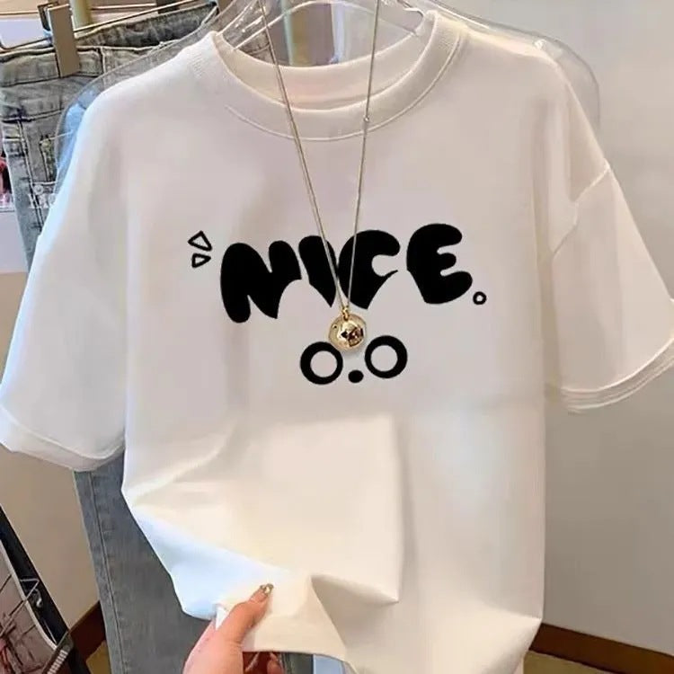 Girls 2025 Summer Cotton Casual Short-Sleeve Top