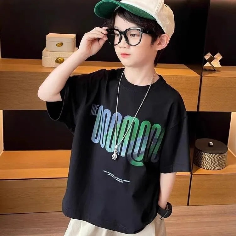 Boys 2025 Summer Cotton Short-Sleeved T-Shirt