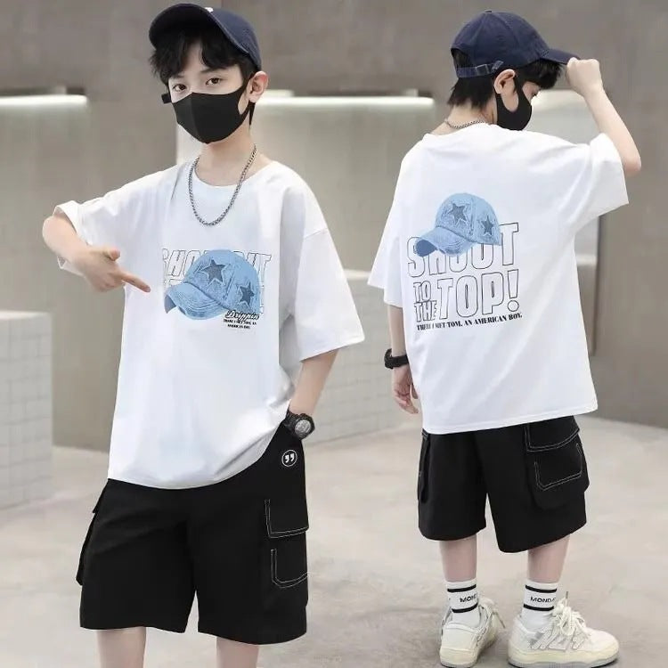 Boys 2025 Summer Cotton Short-Sleeved T-Shirt