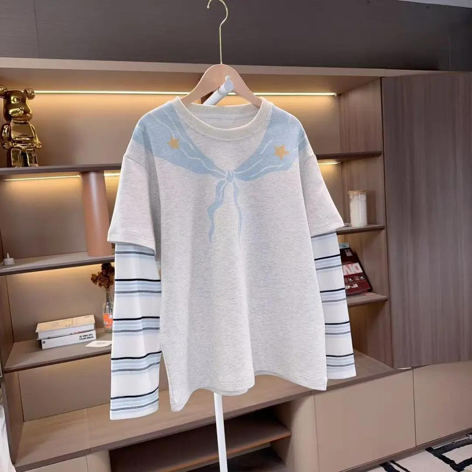 Girls' Spring T-Shirt 2026 – Korean Style Two-Piece