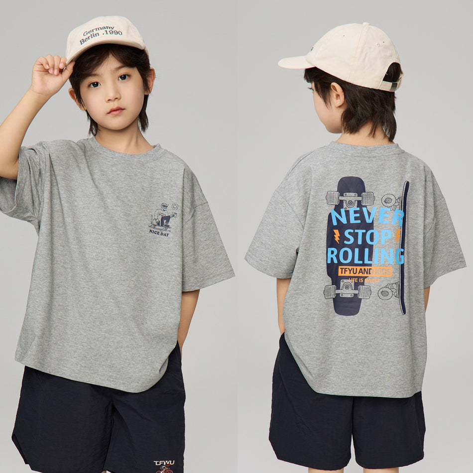 Boys’ Cartoon Printed T-Shirt 2026 – Loose Casual Top