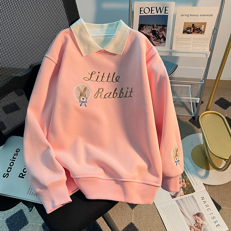 Girls’ Polo Sweater 2024 – Korean Style Casual Top