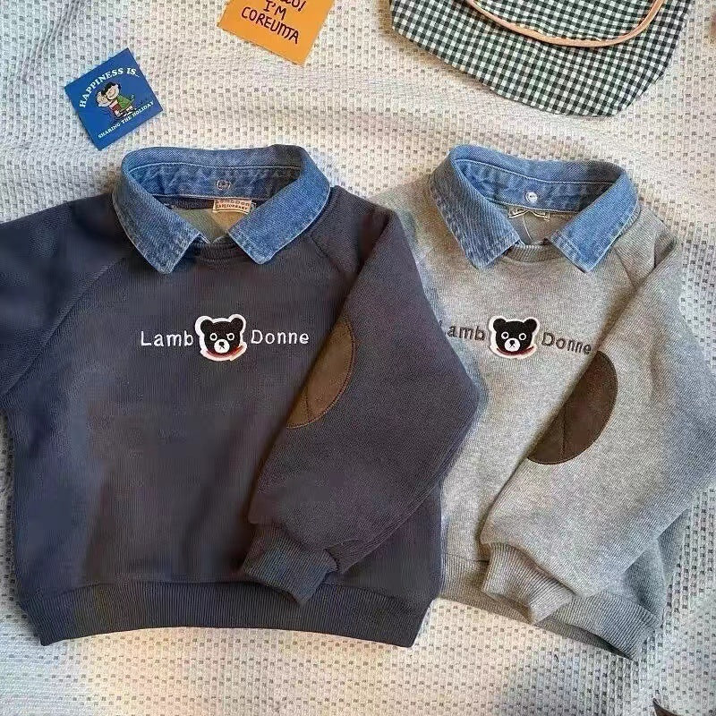 Boys’ Fleece-Lined Sweatshirt 2026 – Trendy Warm Top