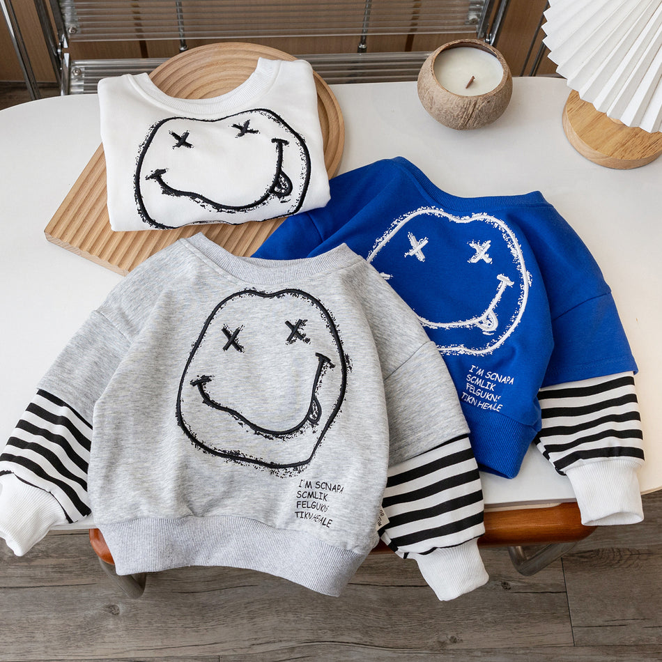 Boys’ Cartoon Sweater 2025 – Korean Casual Autumn Top
