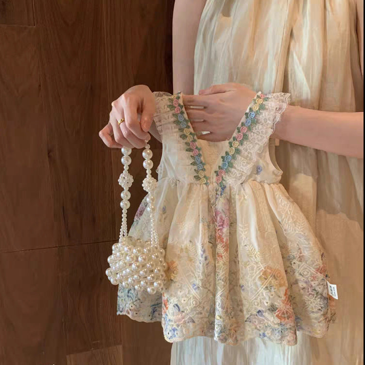 Girls Summer Floral Suspender Princess Dress 2025