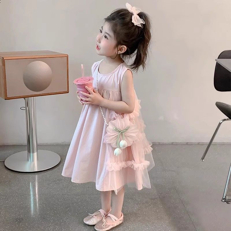 Girls Summer Princess Dress 2025 Baby Vest Dress
