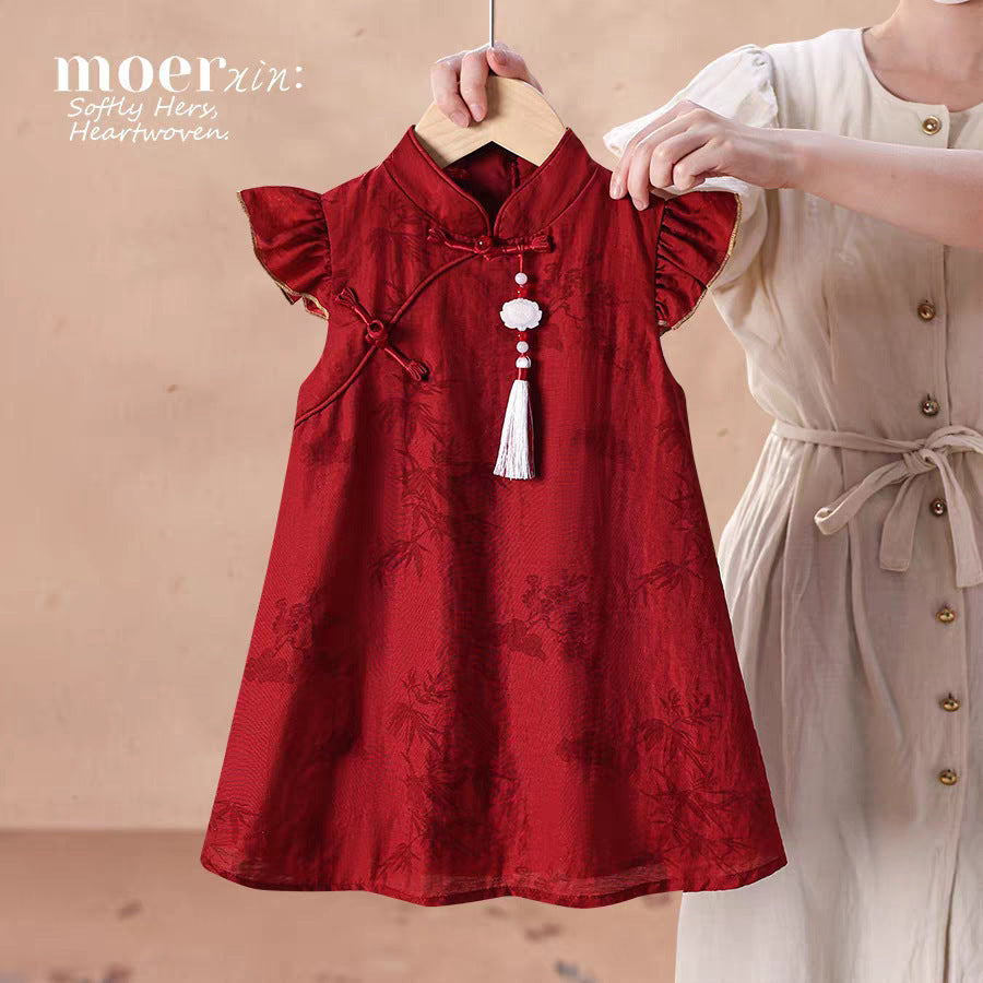 Girls Han Dynasty Cheongsam Princess Dress Summer