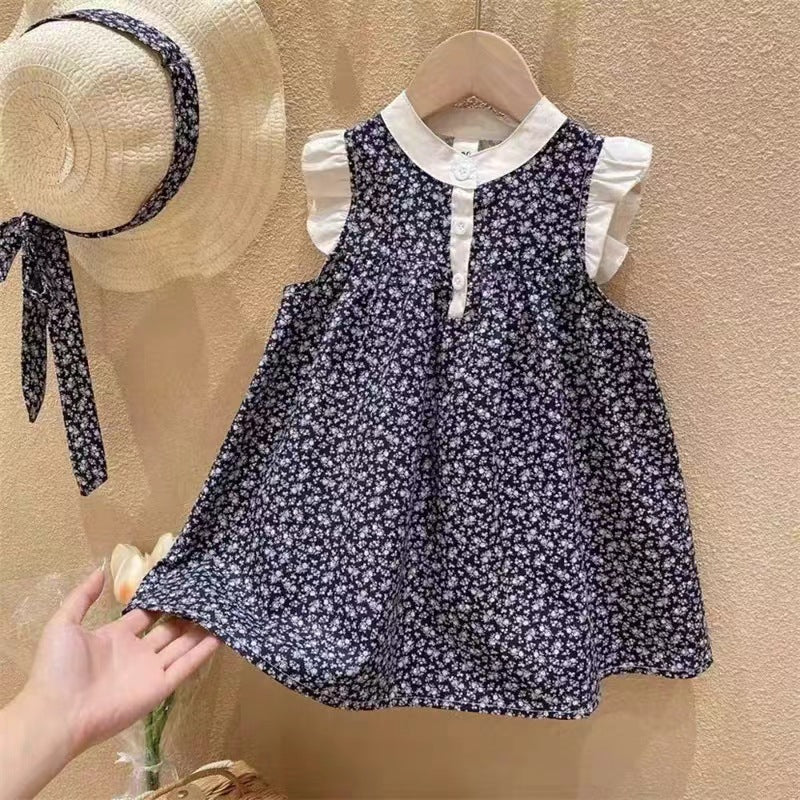 Girls Korean Floral Princess Dress Summer 2026 New