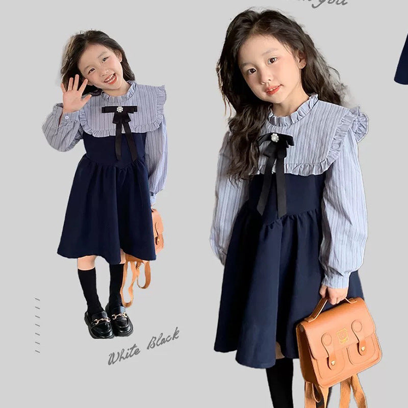 Girls Academic Style Princess Dress Spring Autumn 2024