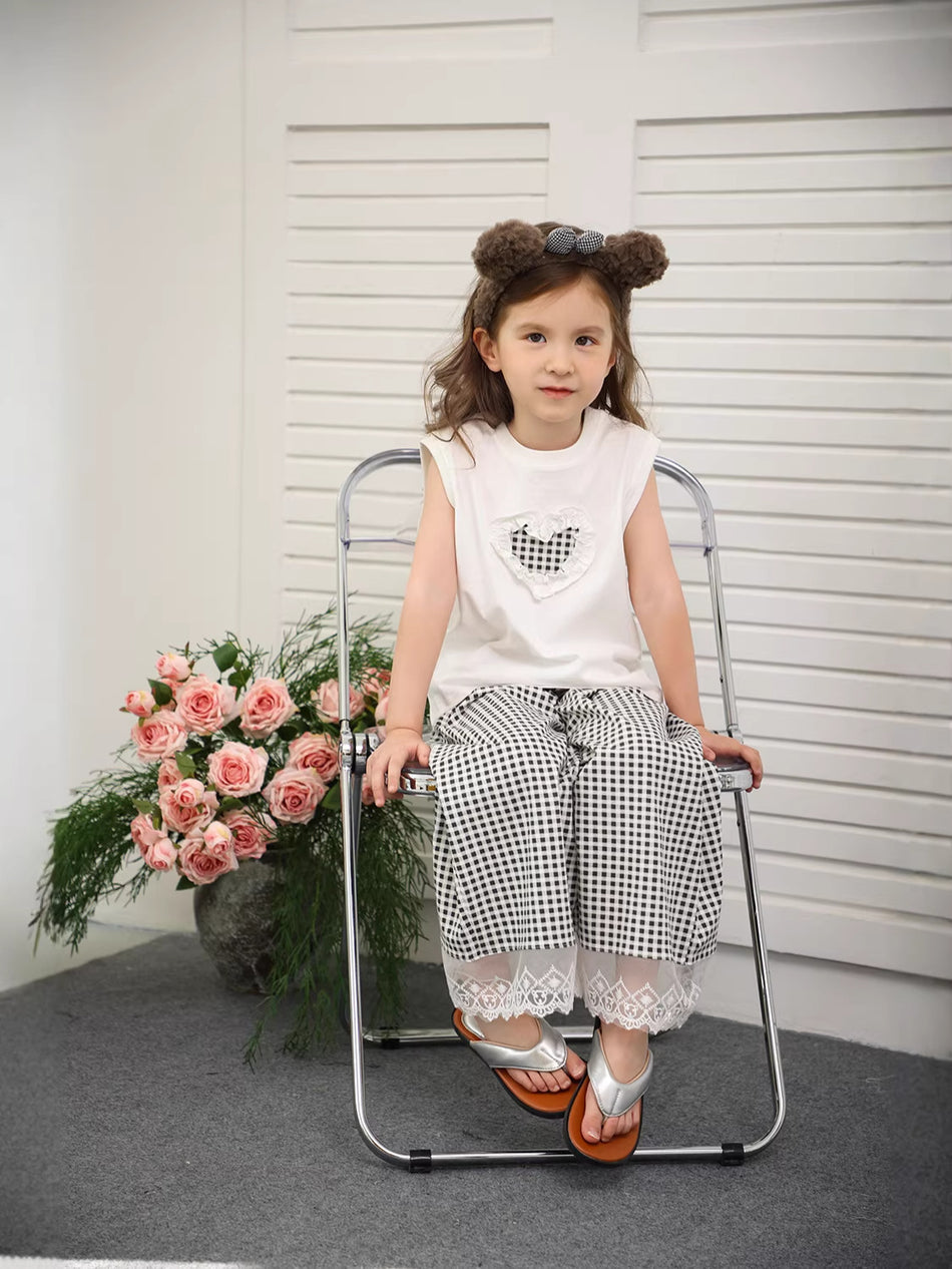 Vacation Trend: Girls' Cotton Lace & Wide-Leg Culotte Suit