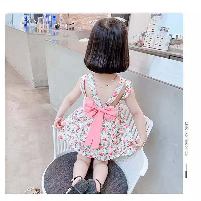 Girls Bow Princess Summer Dress 2024 New Style