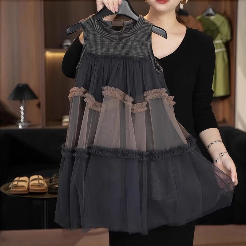 Girls Black Gauze Princess Dress Summer Fashion