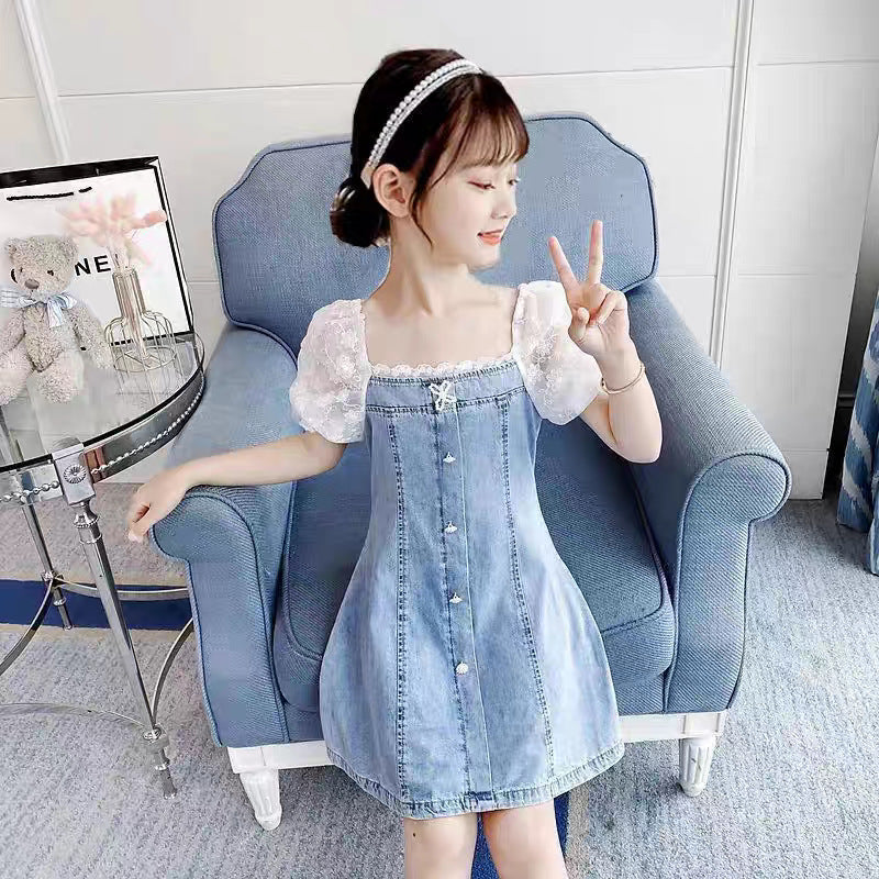 Girls Korean Denim Skirt Dress Summer Fashion Style