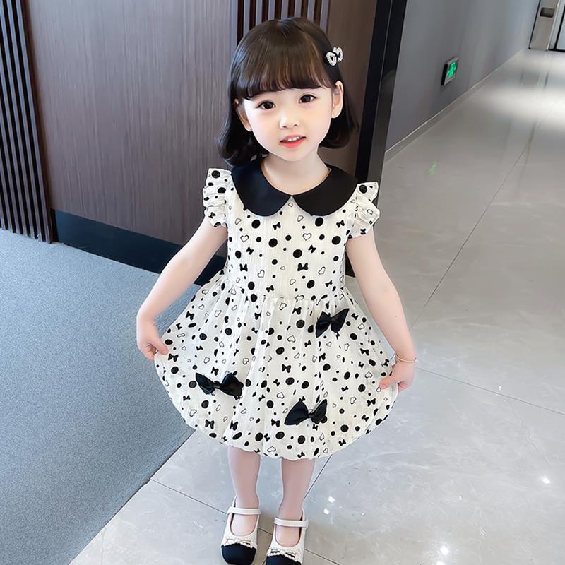 Girls Doll Collar Princess Dress Summer 2024