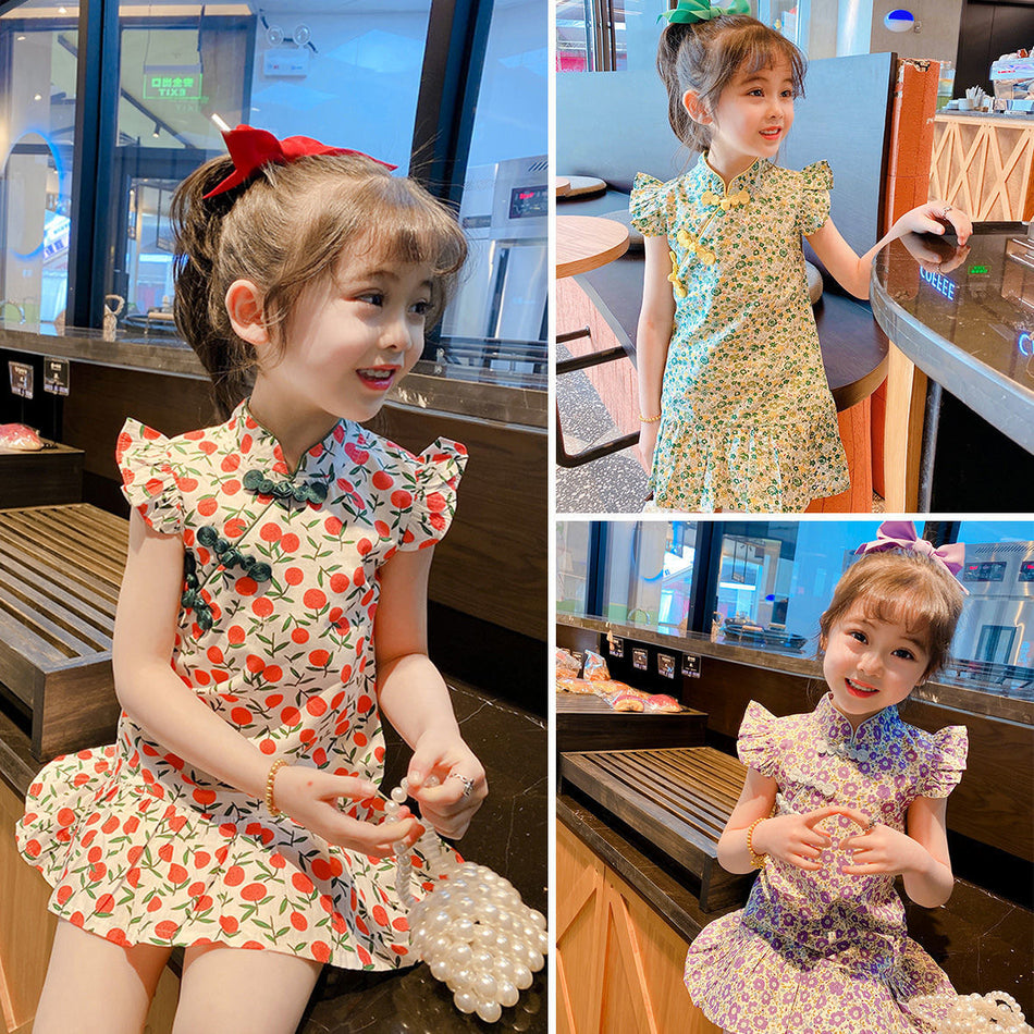 Girls Han Dynasty Cheongsam Dress Summer 2024