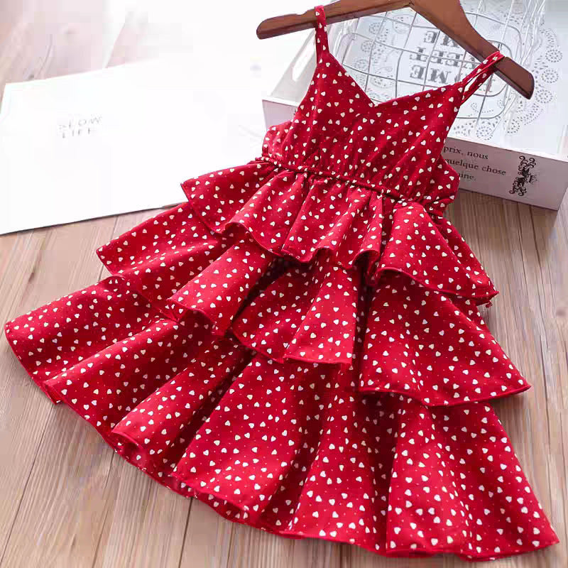 Girls Retro Hong Kong Suspender Dress Summer Style