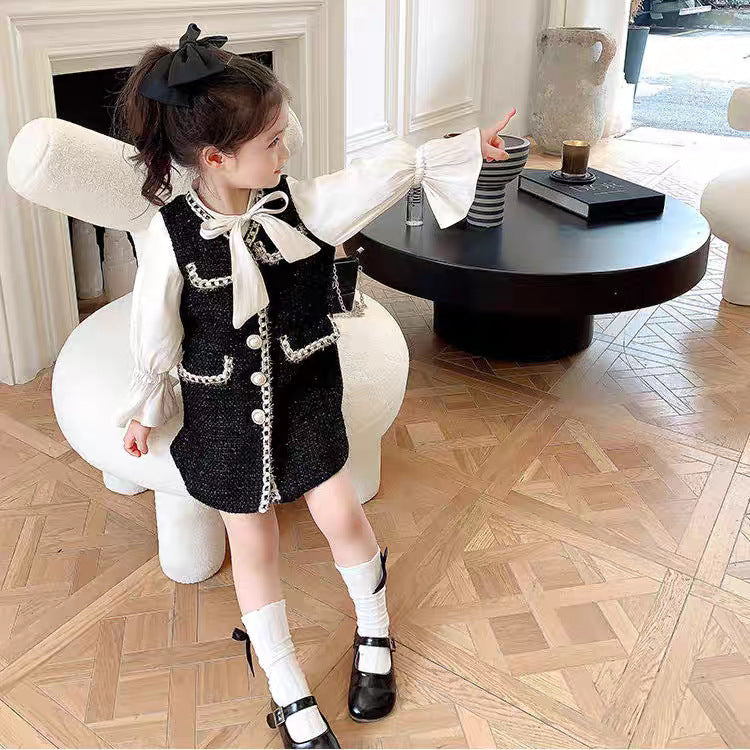 Girls Chanel Style Two-Piece Dress Autumn Fashion