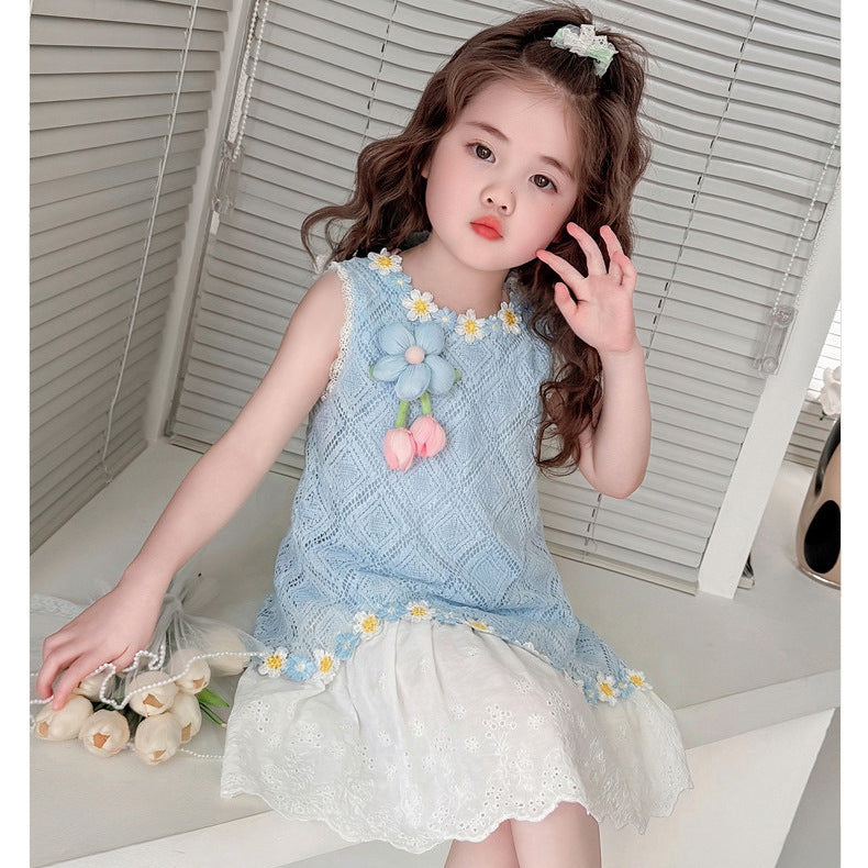 Girls Sleeveless Princess Dress Summer Cute Style