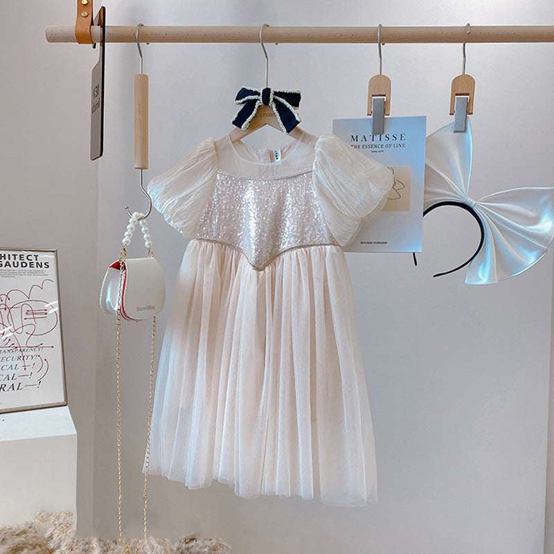 Girls Korean Princess Dress Summer 2024 High-End Fashion