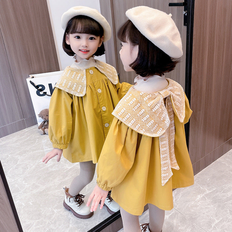 Girls Bow Windbreaker Coat Autumn Korean Style Jacket