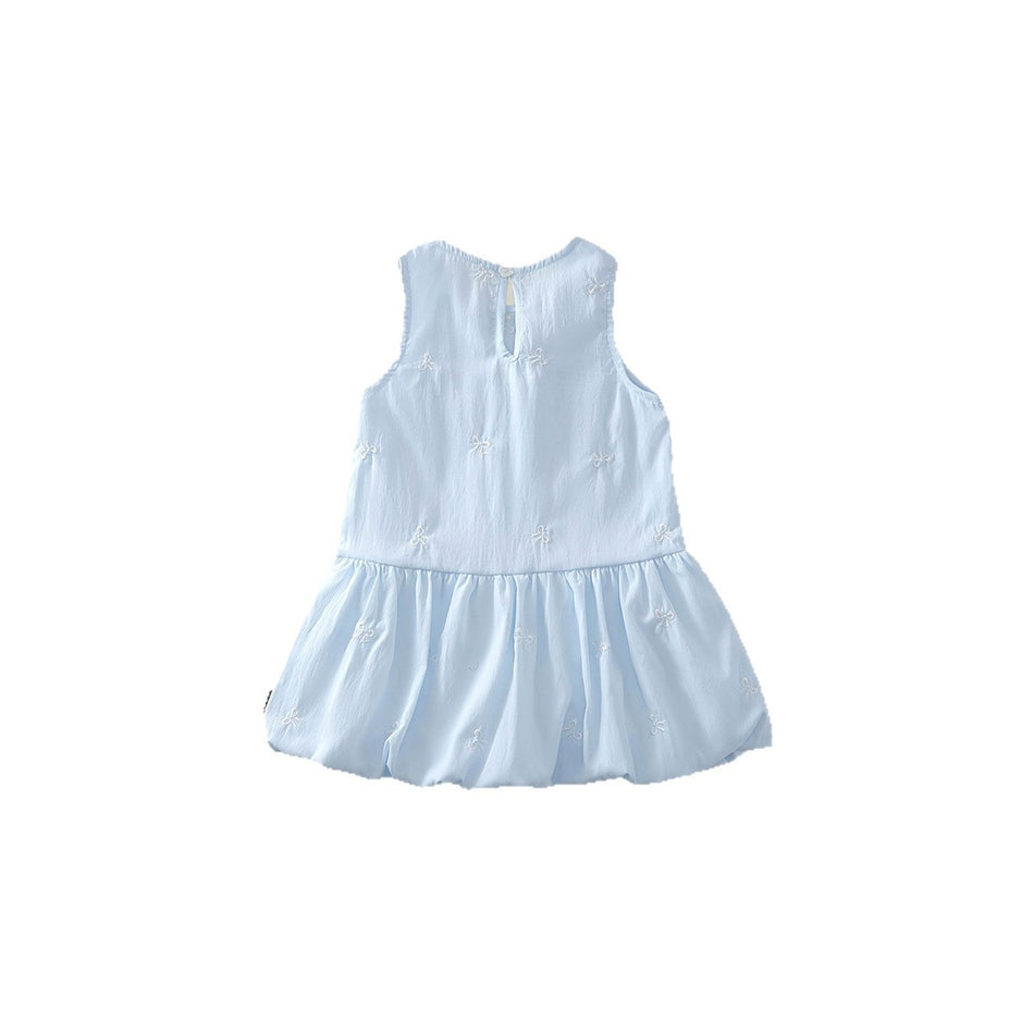 Girls Sleeveless Bow Bud Dress Summer 2026 Trendy