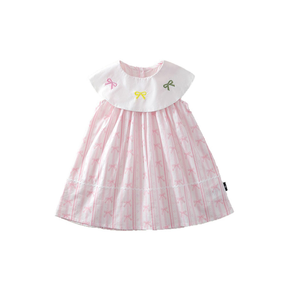Girls Floral Embroidered Ruffle Dress Summer 2026