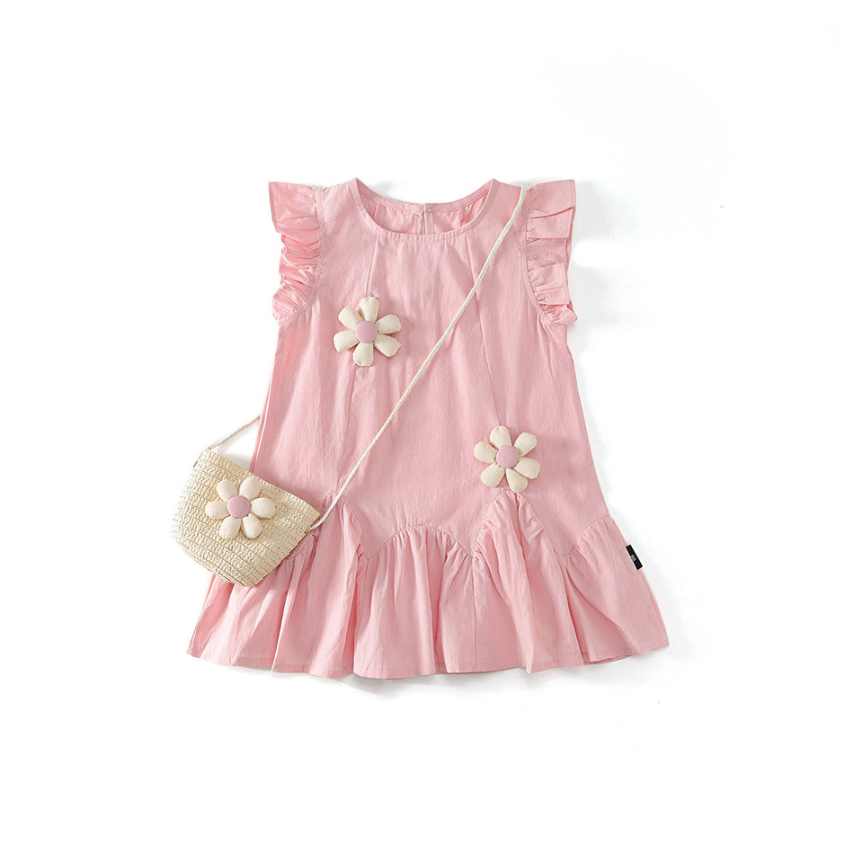 Girls Pink Sleeveless Princess Dress Summer 2025