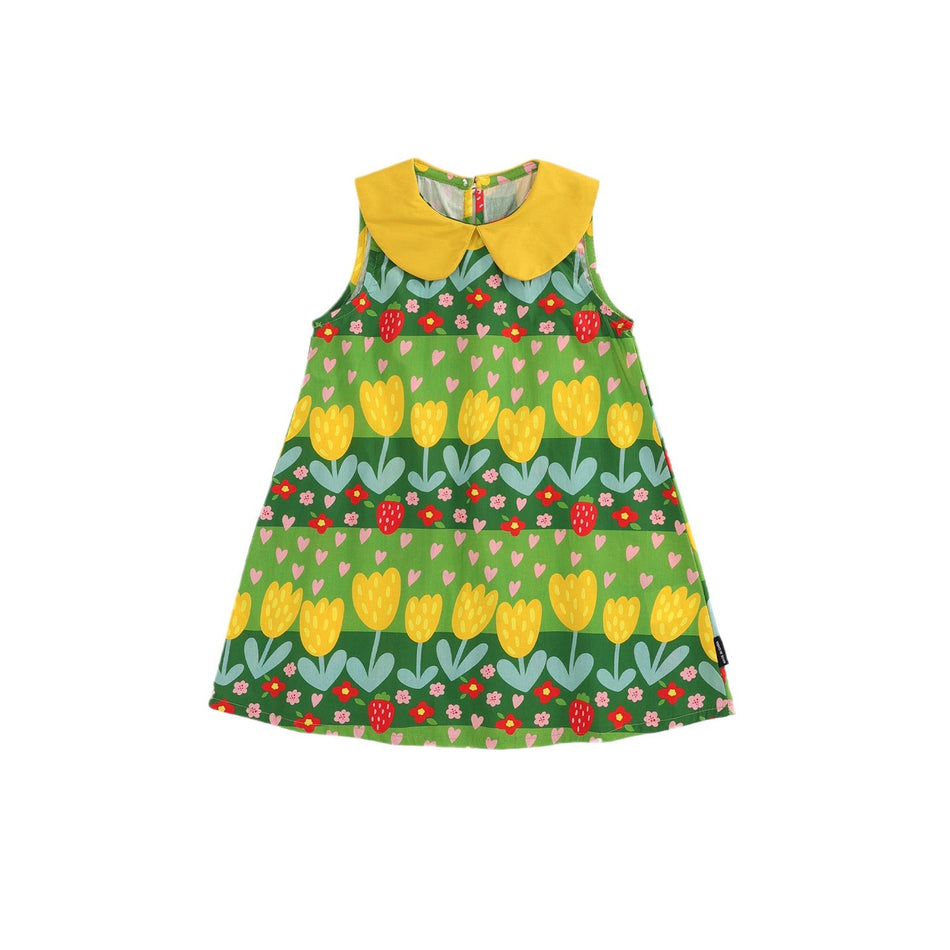 Girls Floral Sleeveless Tank Dress Summer 2025