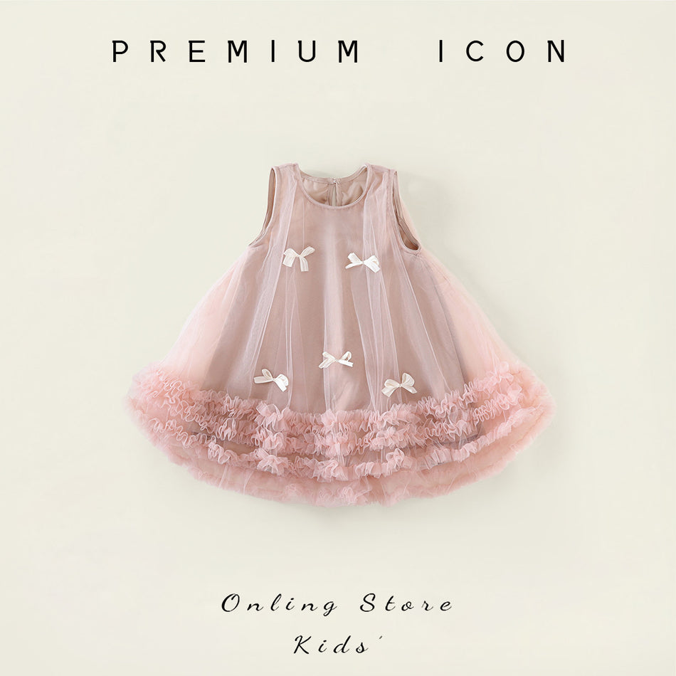 Girls Mesh Irregular Dress Summer Korean Princess