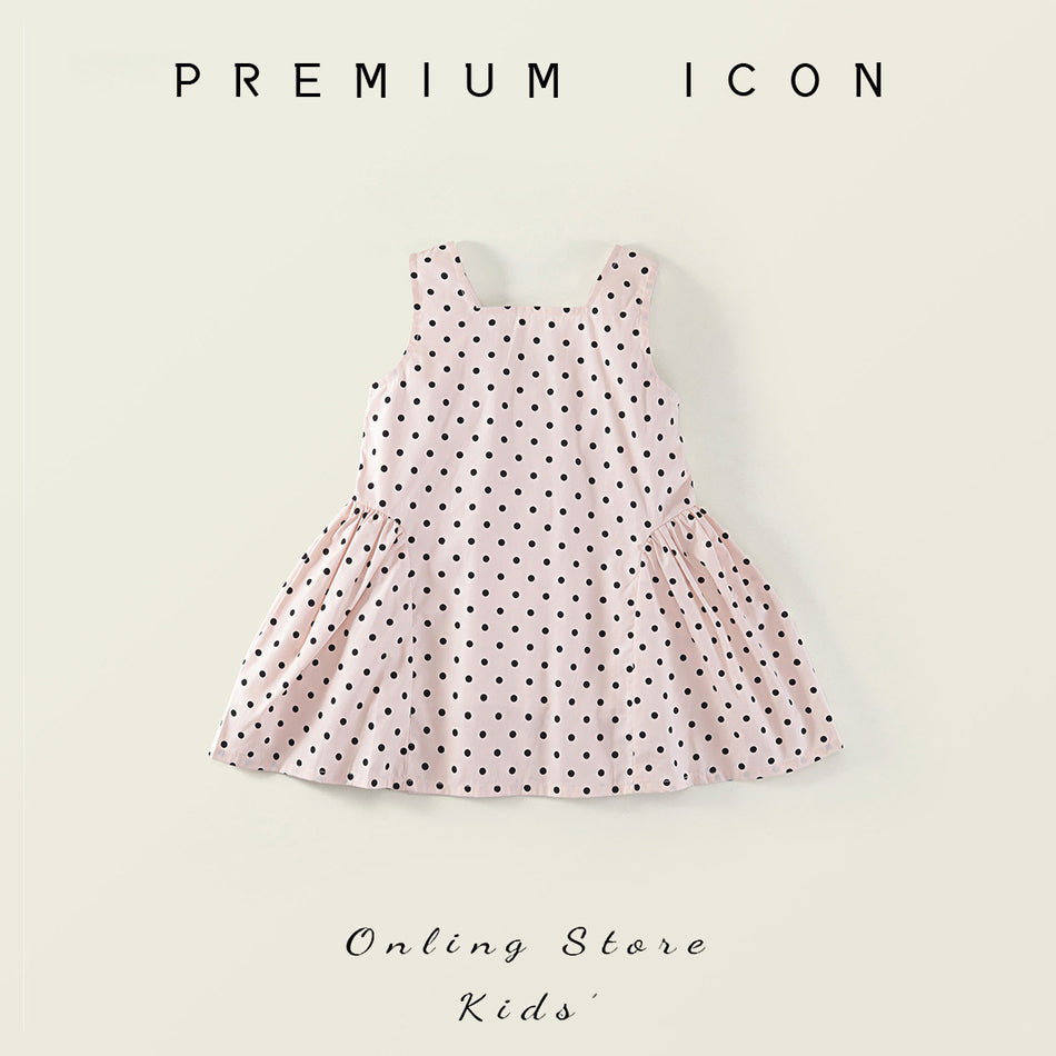 Girls Polka Dot Bow Summer Dress Korean Style