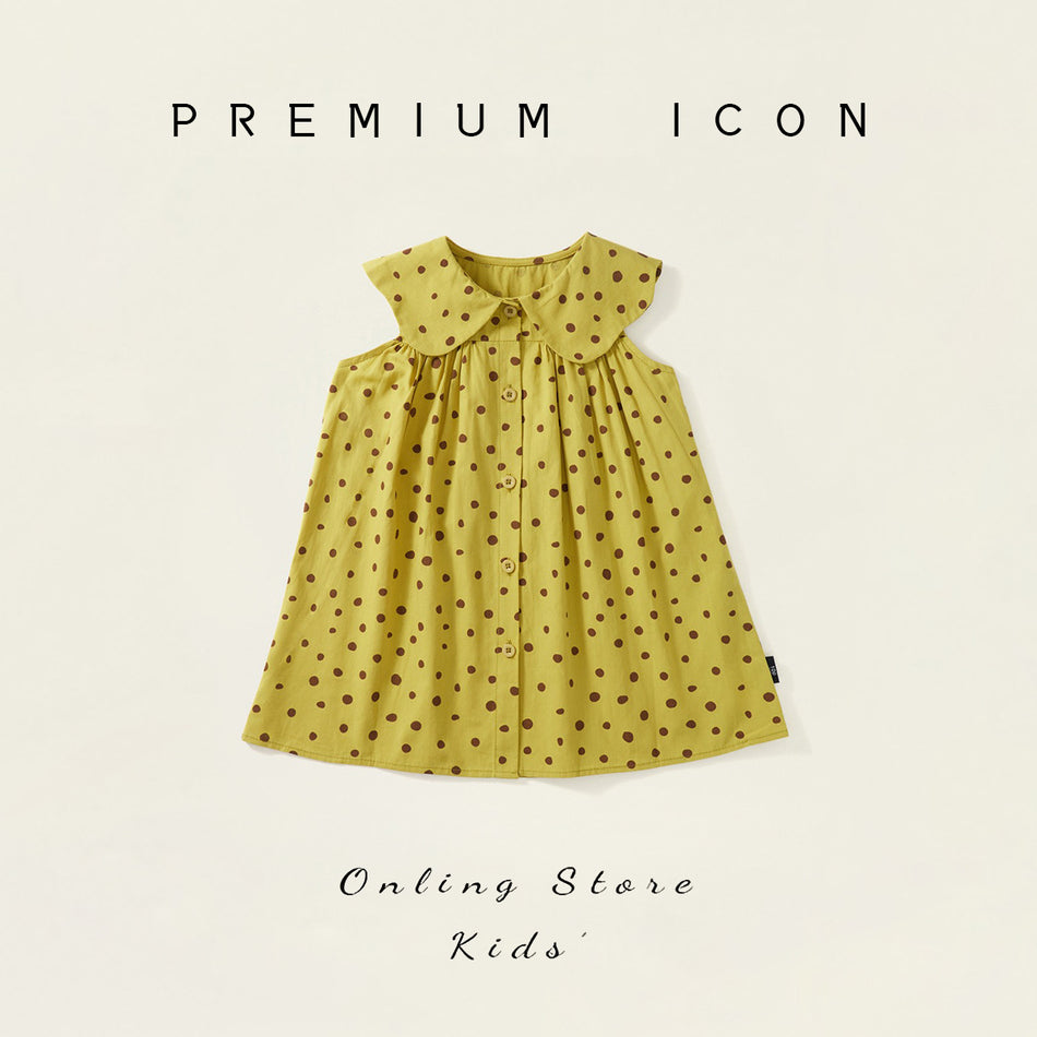 Girls Polka Dot Cotton Sleeveless Summer Dress