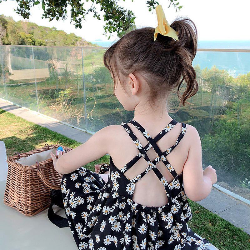 Girls Daisy Chiffon Suspender Princess Dress