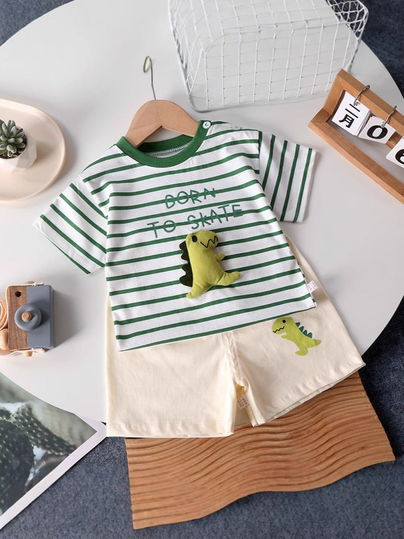 Kids Cotton Shorts Set Boys Summer 2025 Outfit