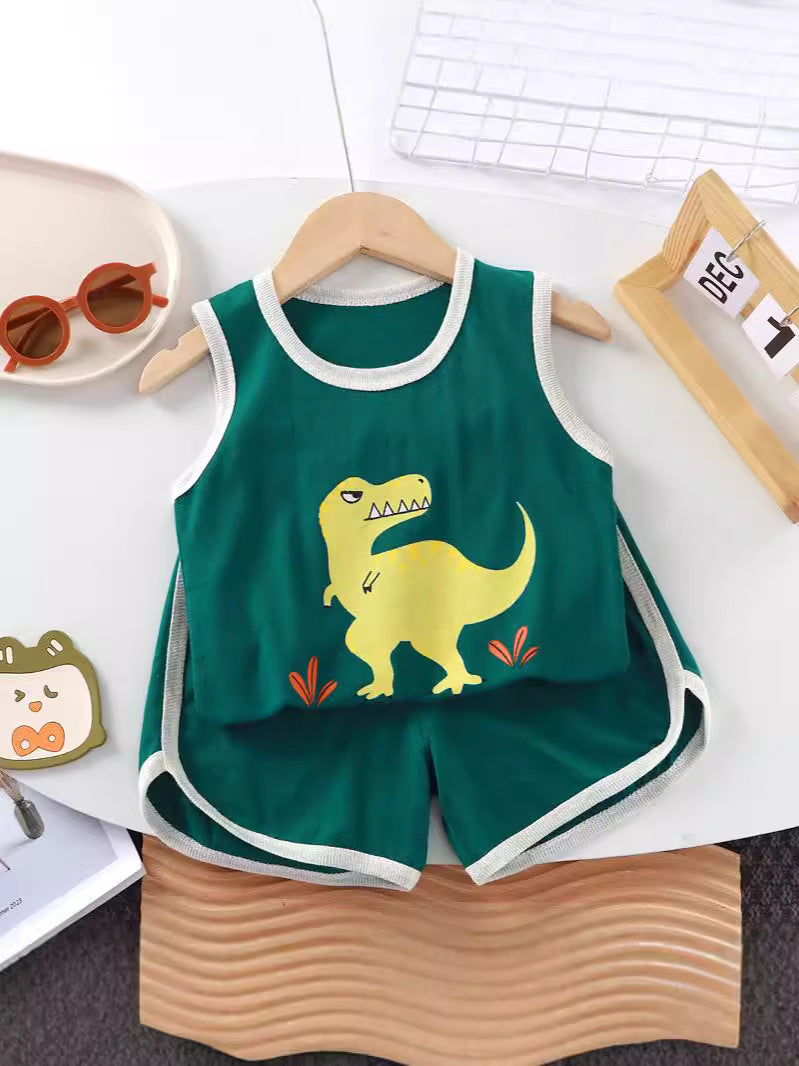 Kids Cotton Vest Set Sleeveless Summer Outfit