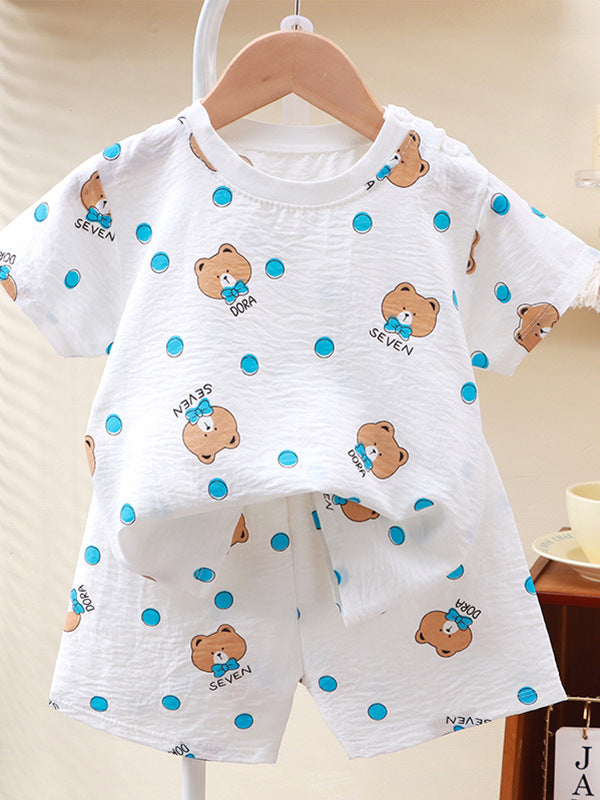 Kids Cloud Cotton Shorts Set Summer Home Outfit