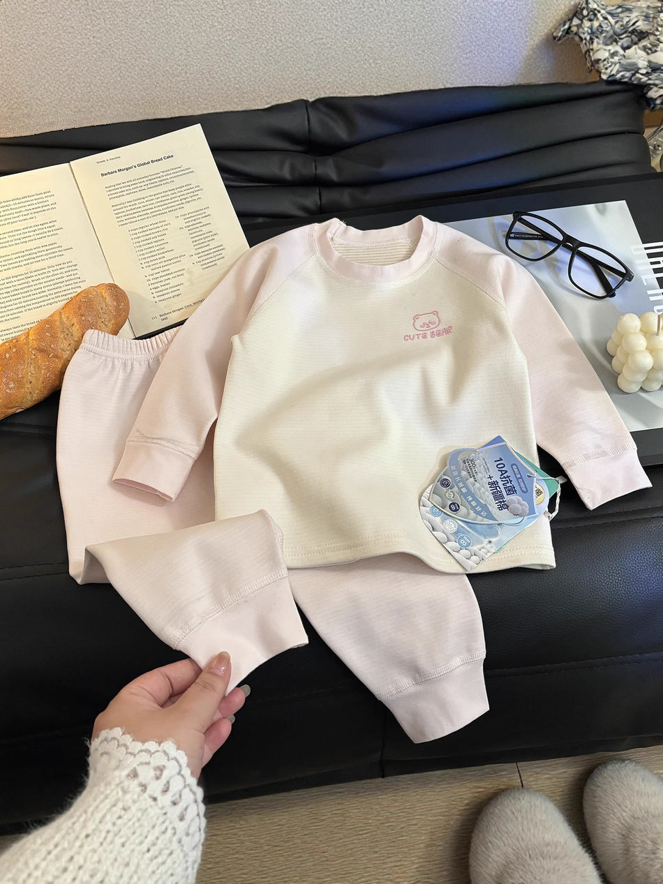 Kids Thick Cotton Base Layer Set 320g Warm Outfit
